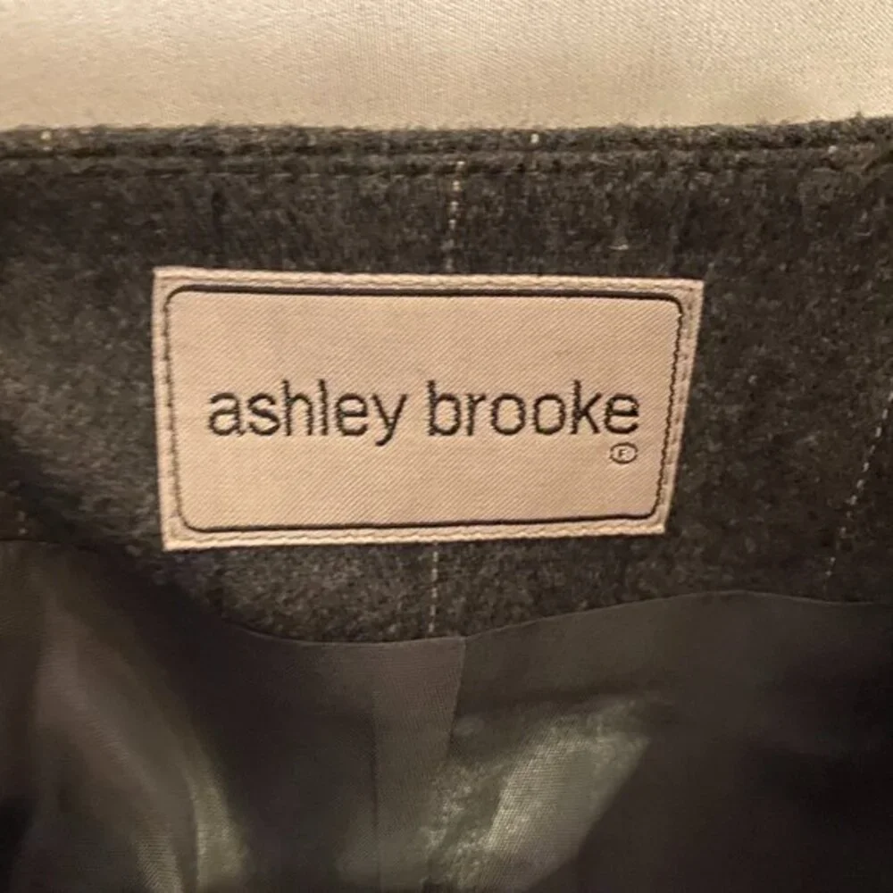 Vintage Ashley Brooke Women's Career Suit & Skirt Gray Pinstripes Button Down 12 - Picture 5 of 15